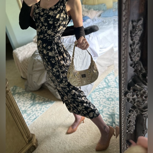 Vintage 90s corset lace up ditsy floral dress - Picture 5 of 15